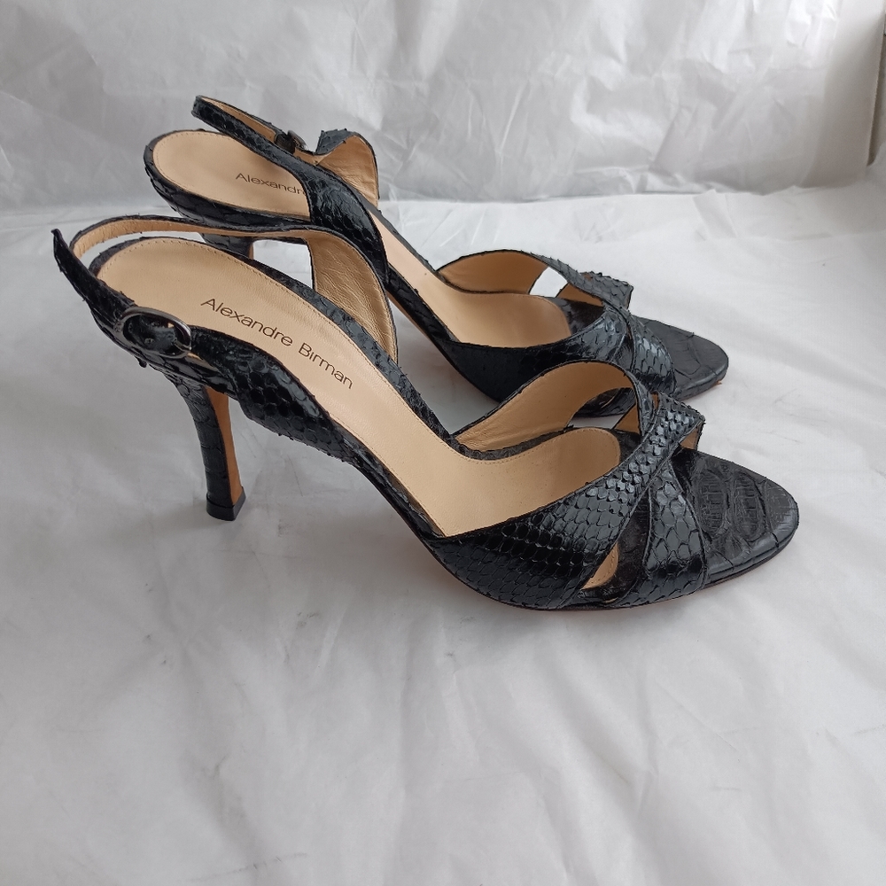 Alexandre Birman Python Snake Heeled Sandals 9 - image 1
